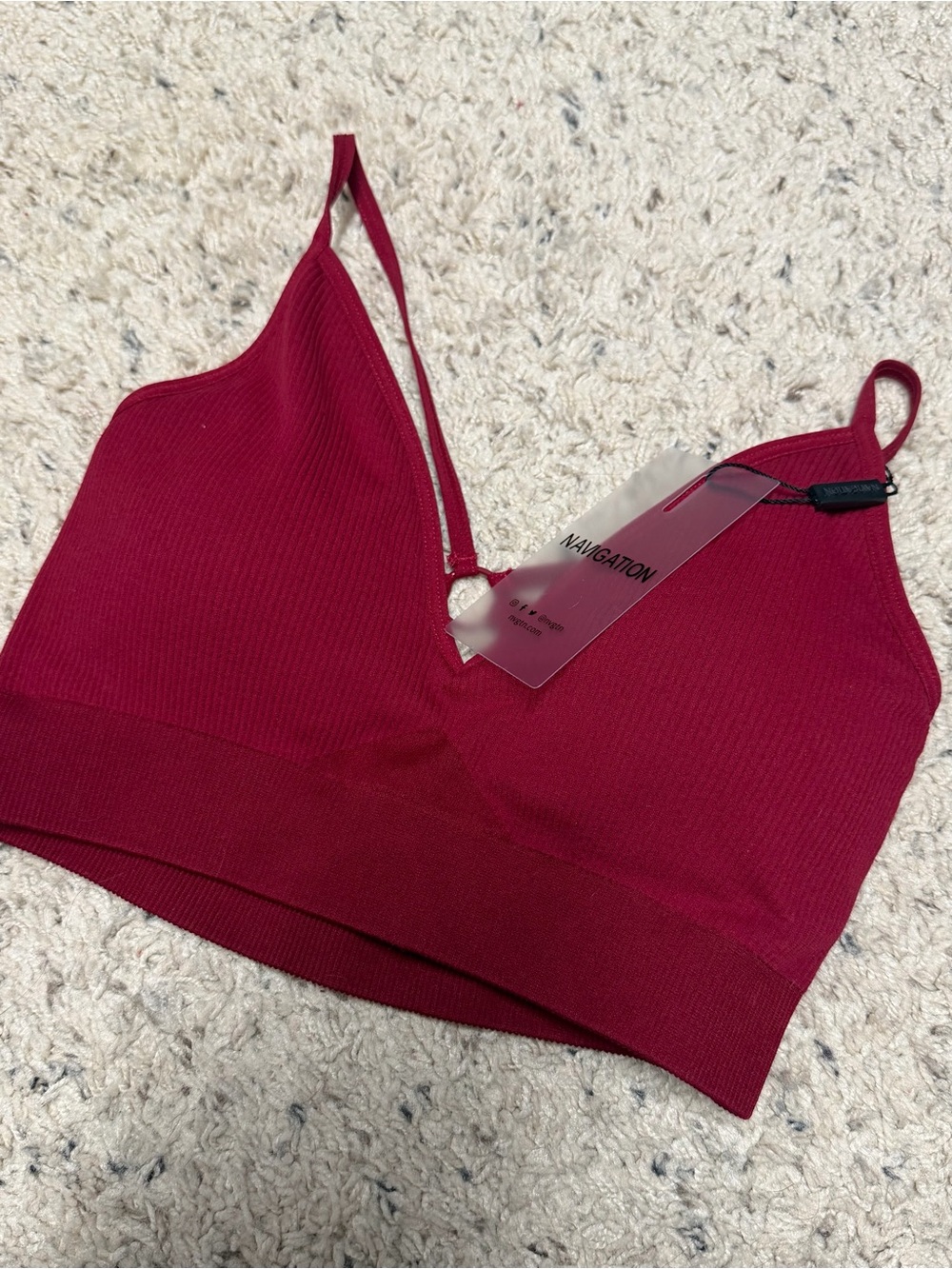 NVGTN Seamless Ribbed Bralette - Wine